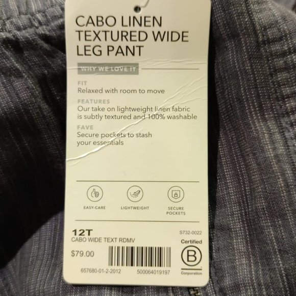 Athleta Cabo Linen Textured Wide Leg Pant - Picture 13 of 15